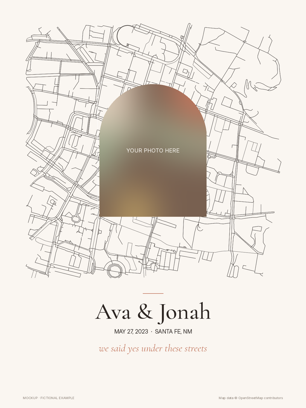 Our Story personalized canvas example